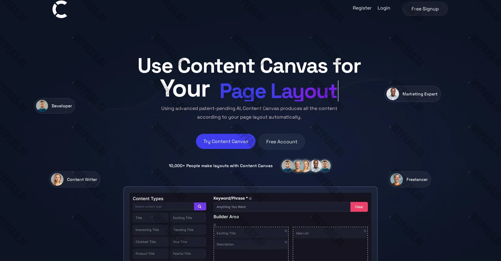 Content Canvas screenshot