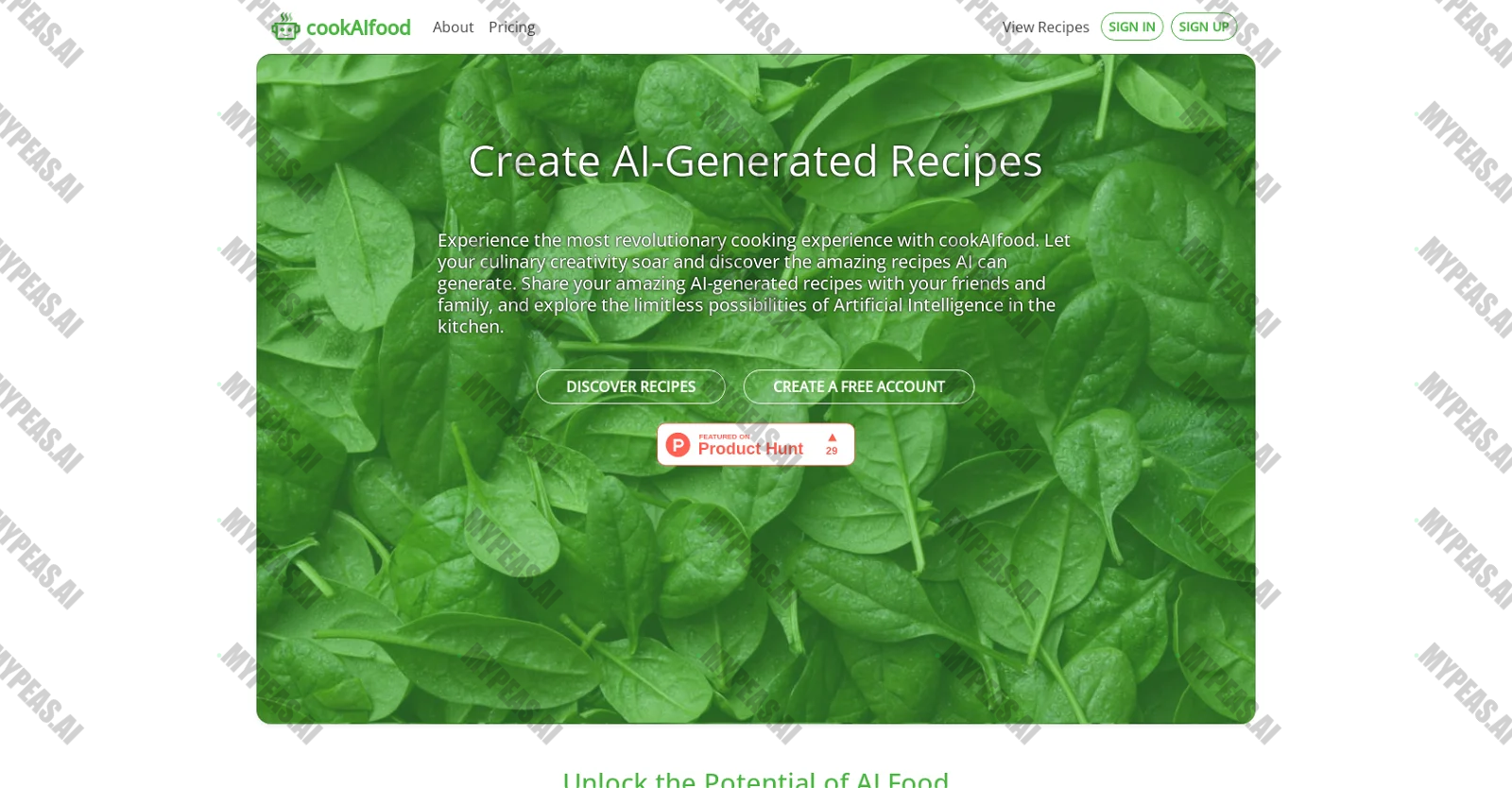cookAIfood screenshot