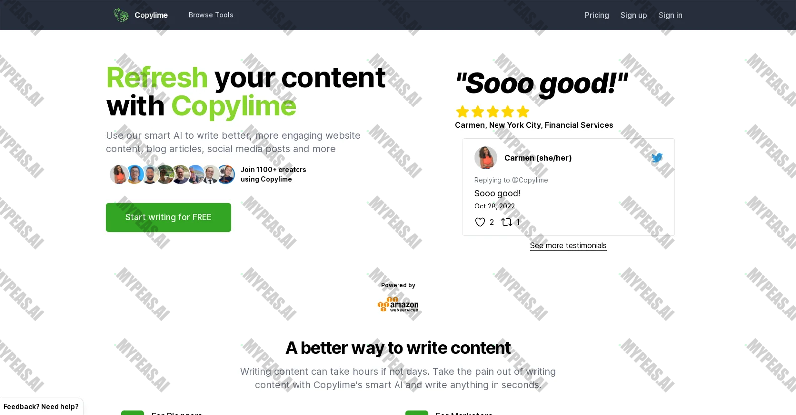 Copylime screenshot