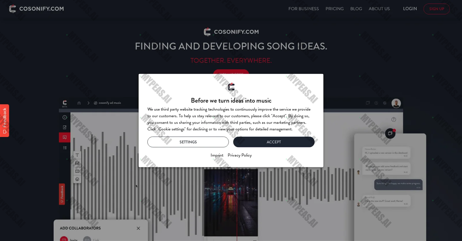 Cosonify screenshot
