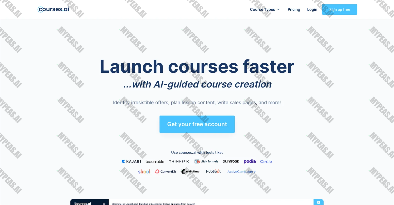 Courses AI screenshot