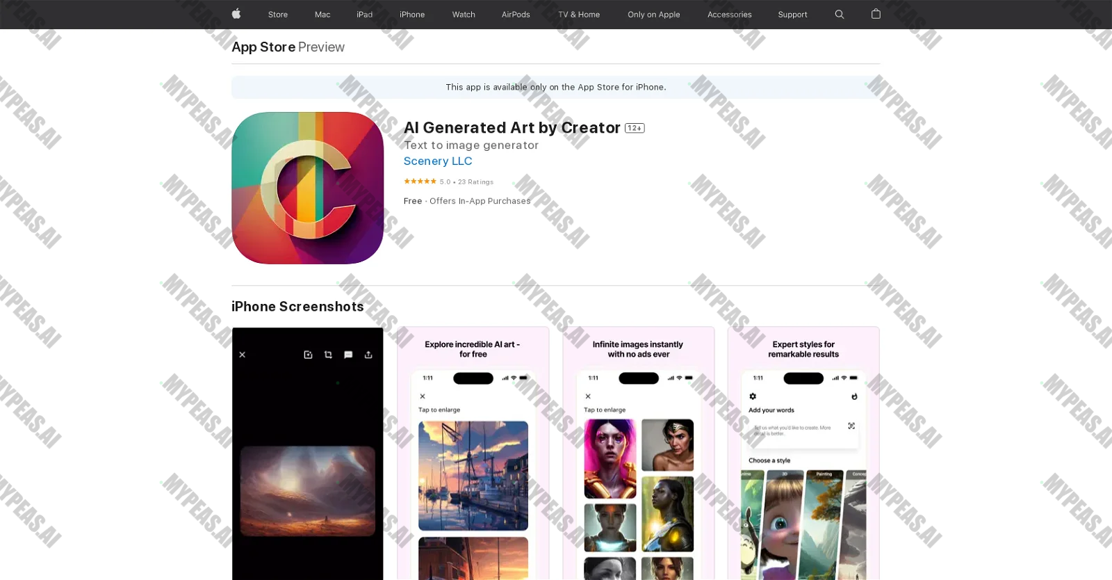 Creator: AI Generated Art screenshot