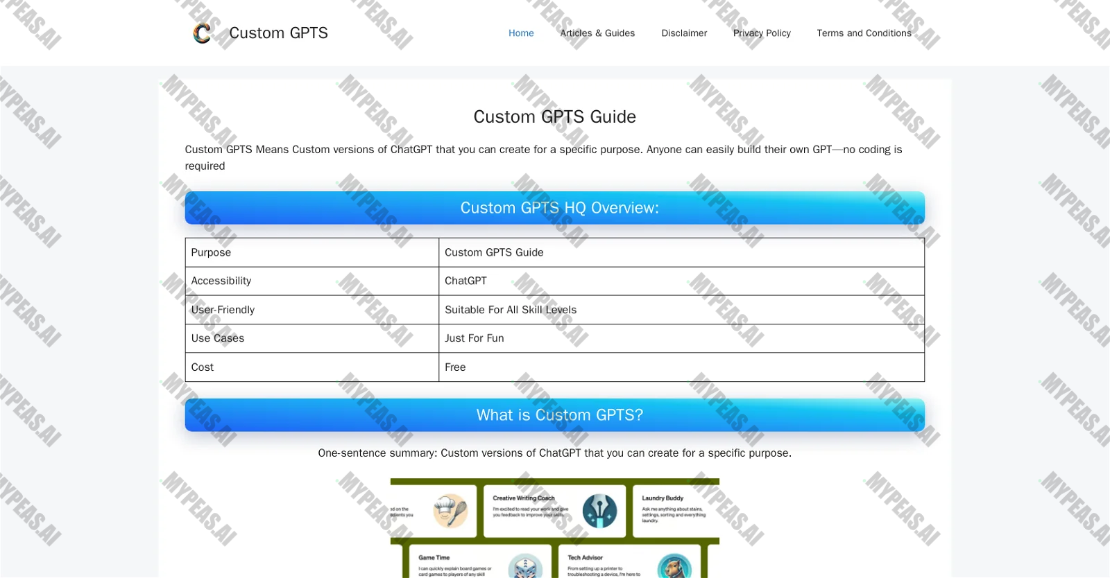 CustomGPTS screenshot