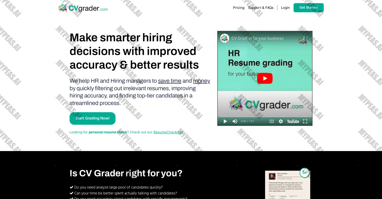 CVGrader screenshot
