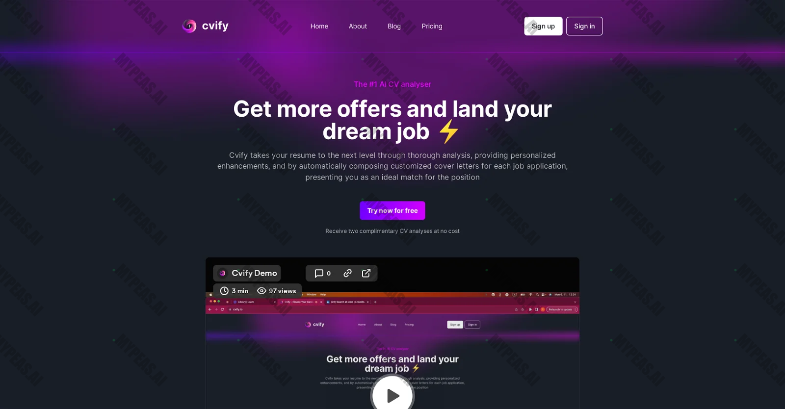 Cvify screenshot