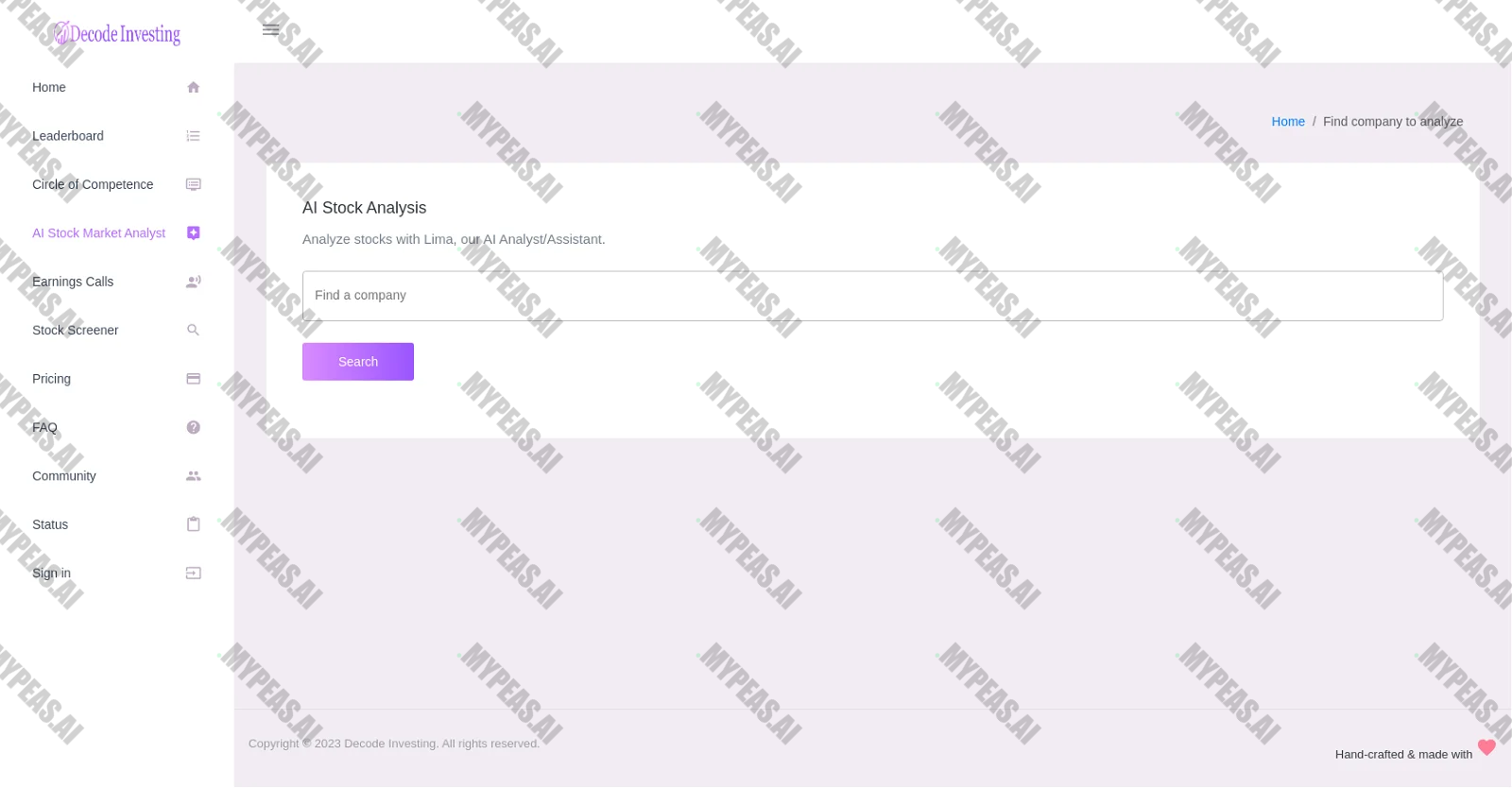 Decode Investing Stock Analysis screenshot