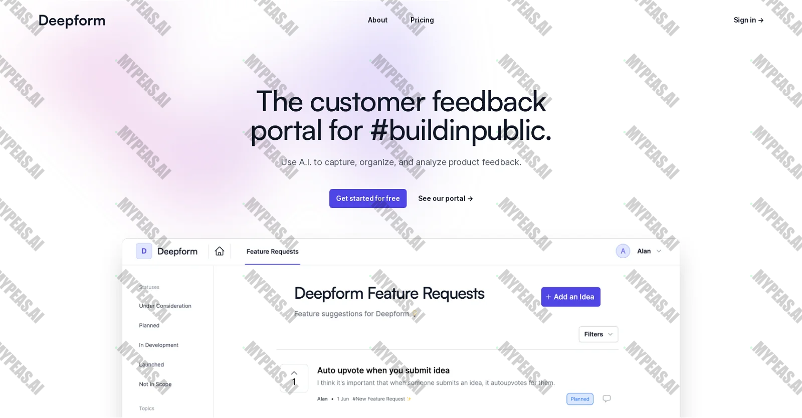 Deepform screenshot