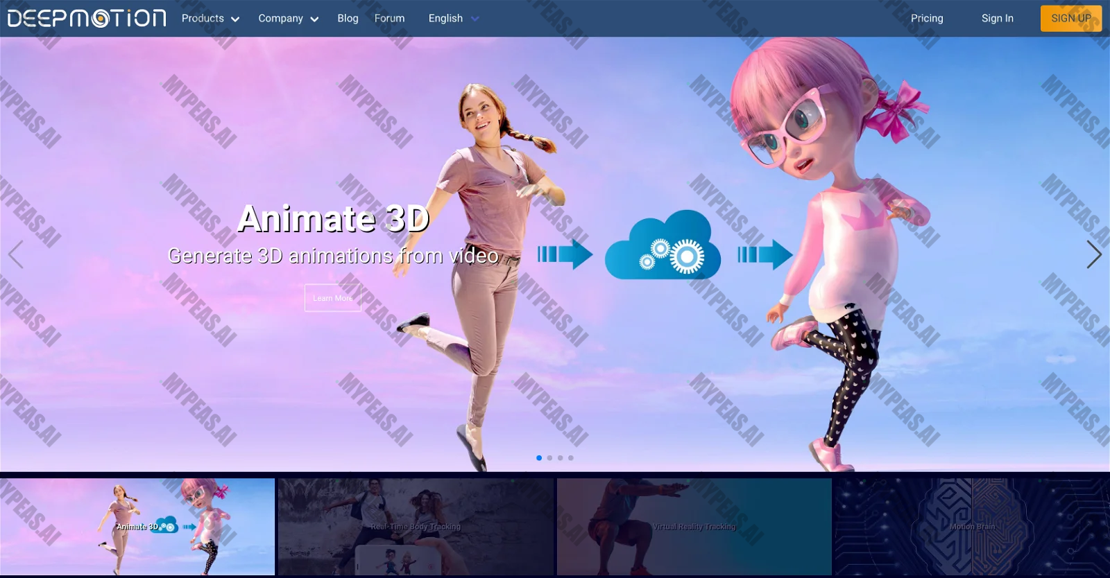 Deepmotion screenshot