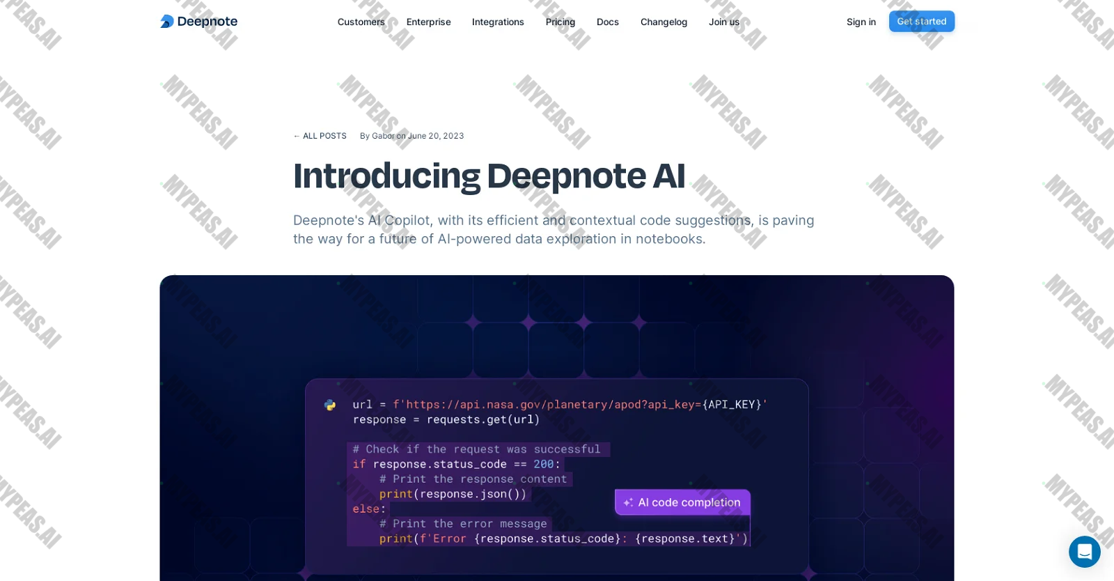 Deepnote Copilot screenshot