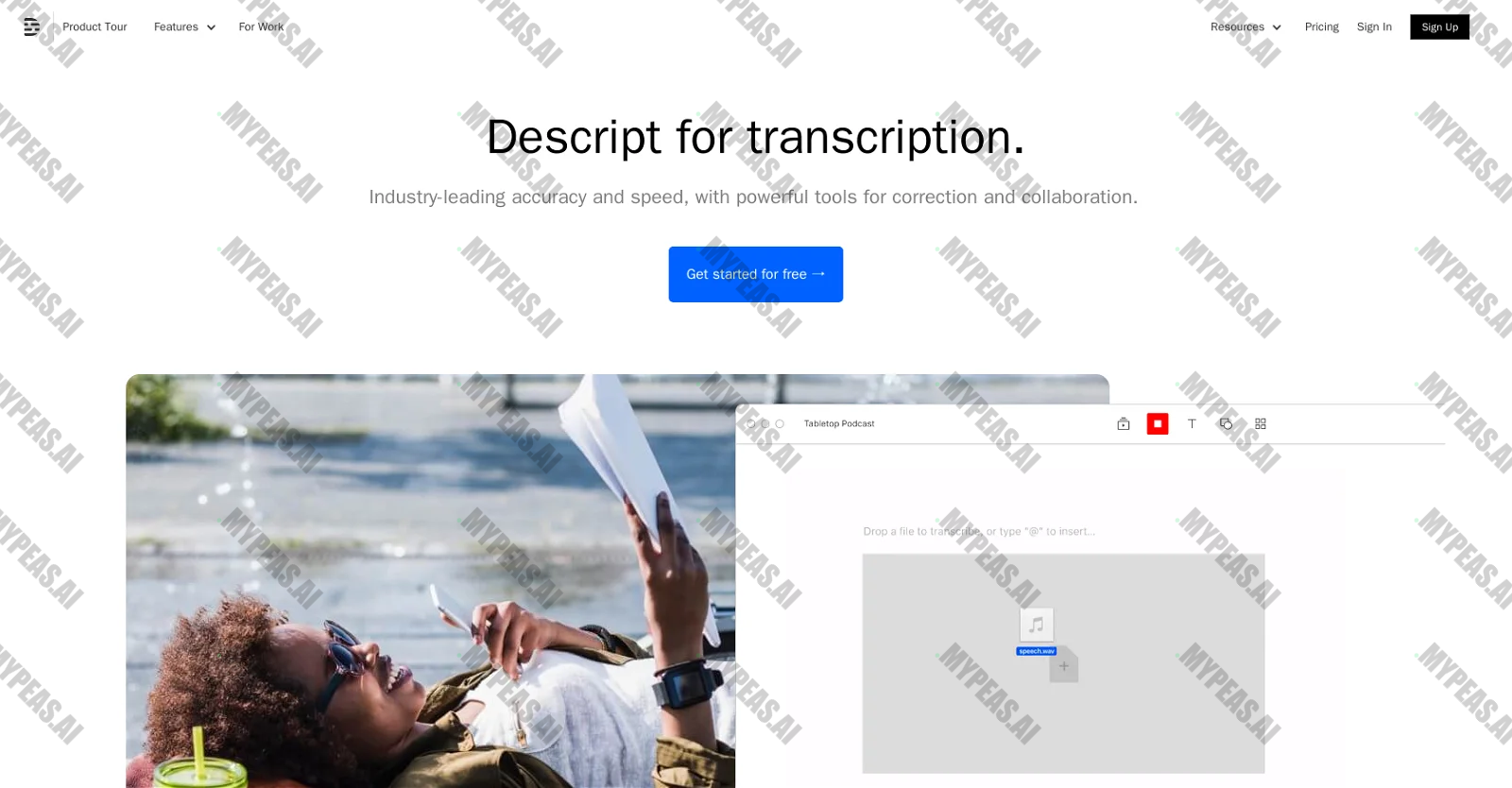 Descript screenshot