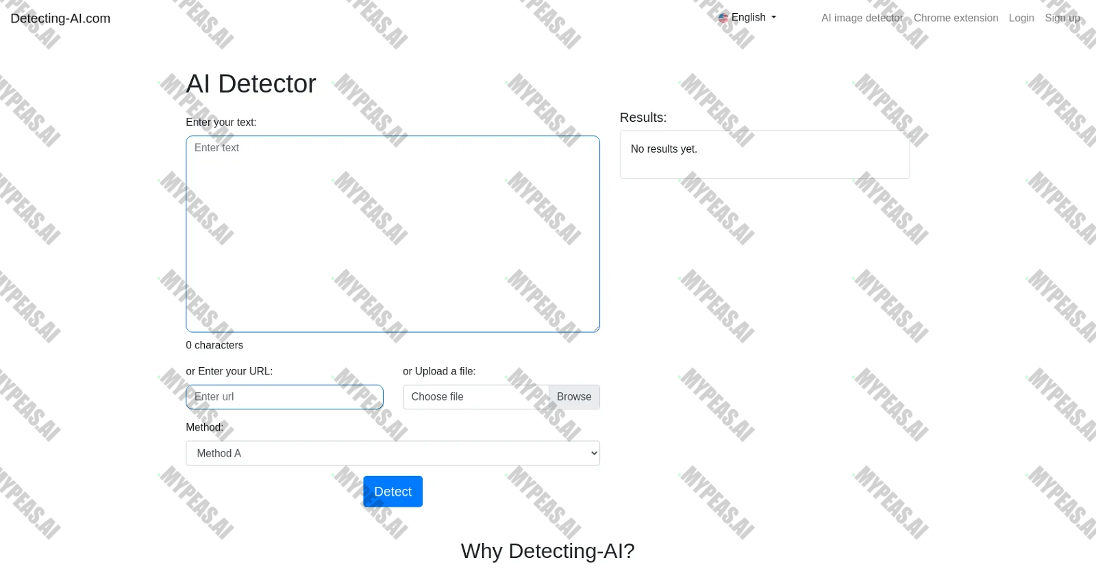Detecting-AI.com screenshot