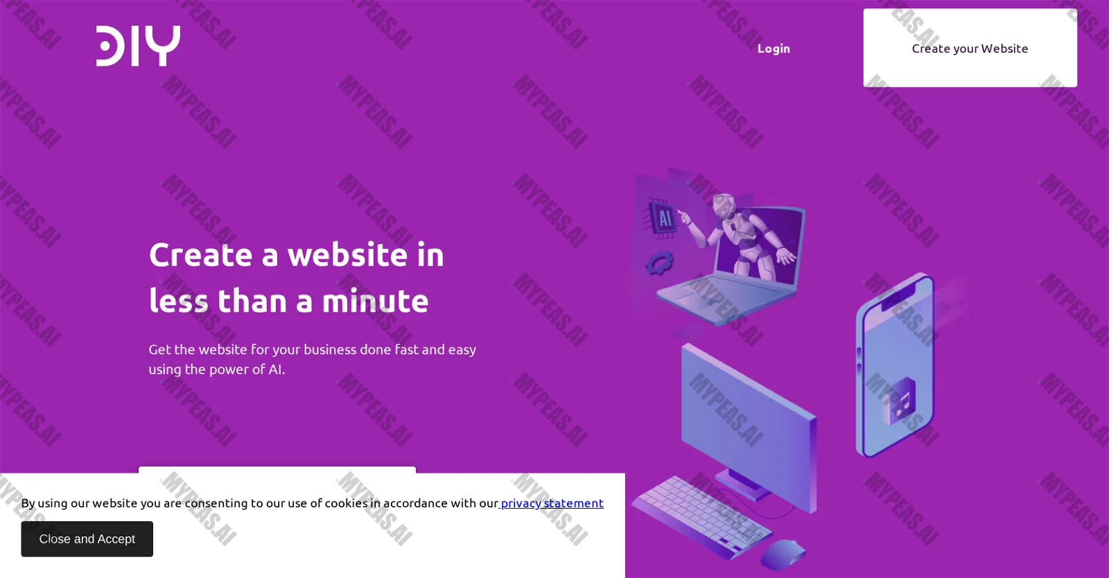 DIY Websites AI screenshot