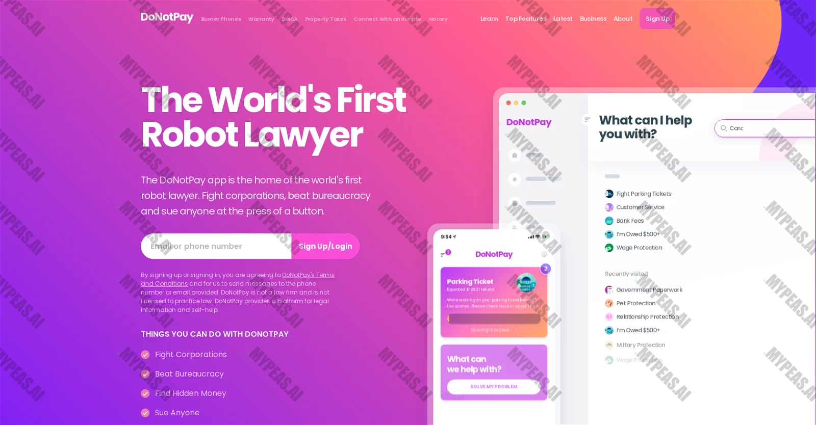 Donotpay screenshot