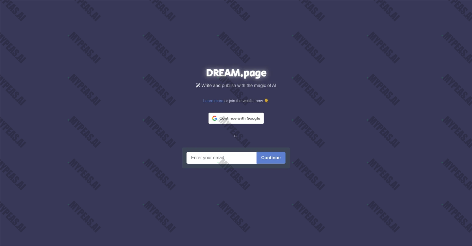 DREAM.page screenshot