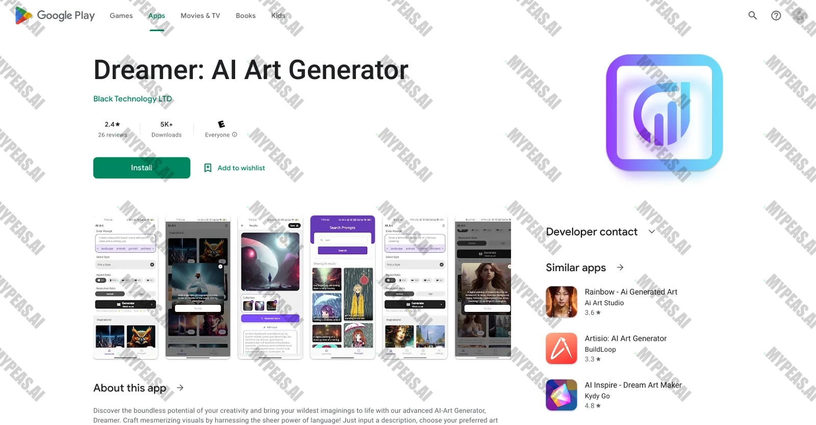 Dreamer: AI Art Generator screenshot