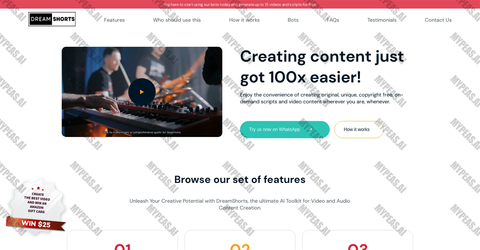 Dreamshorts screenshot