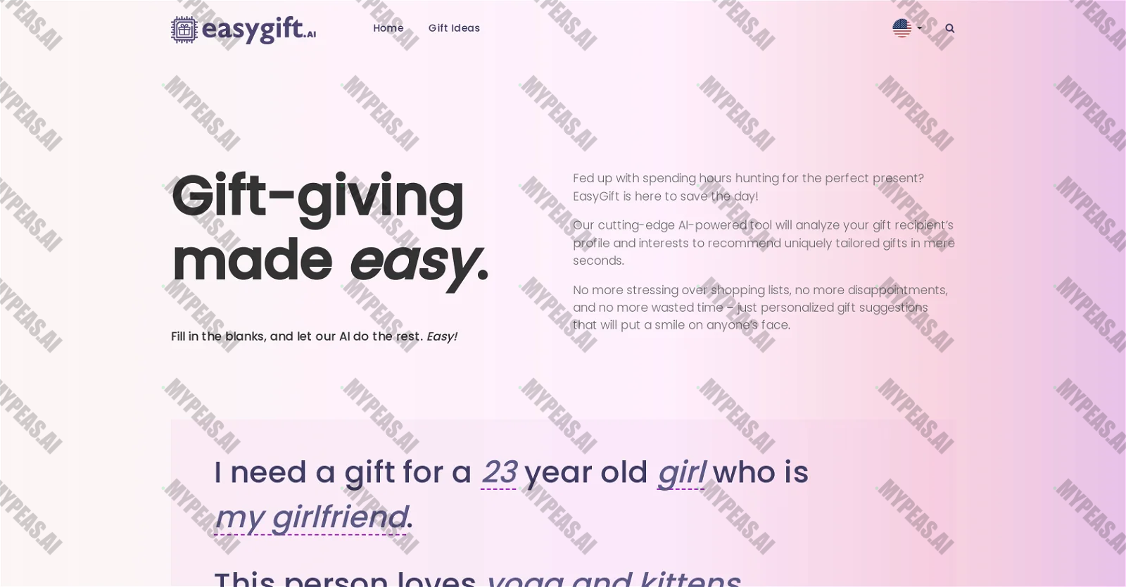 Easygift.ai screenshot