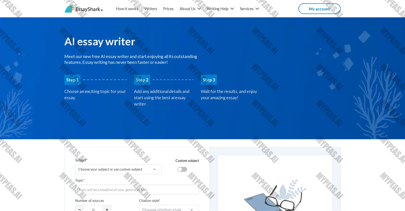 Essayshark screenshot