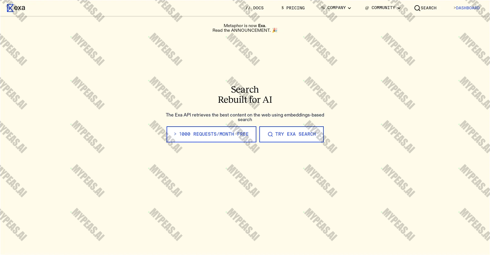 Exa screenshot