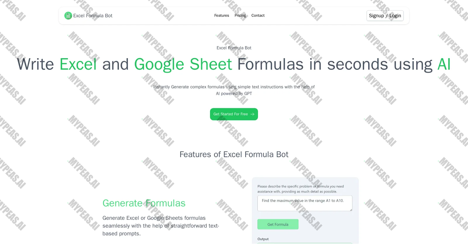 Excel Formul Bot screenshot