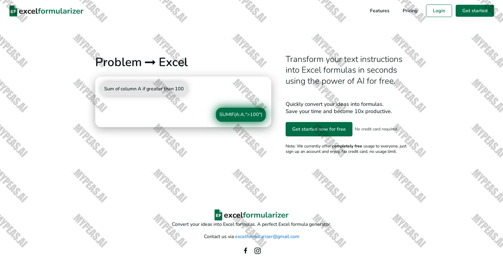 Excelformularizer screenshot