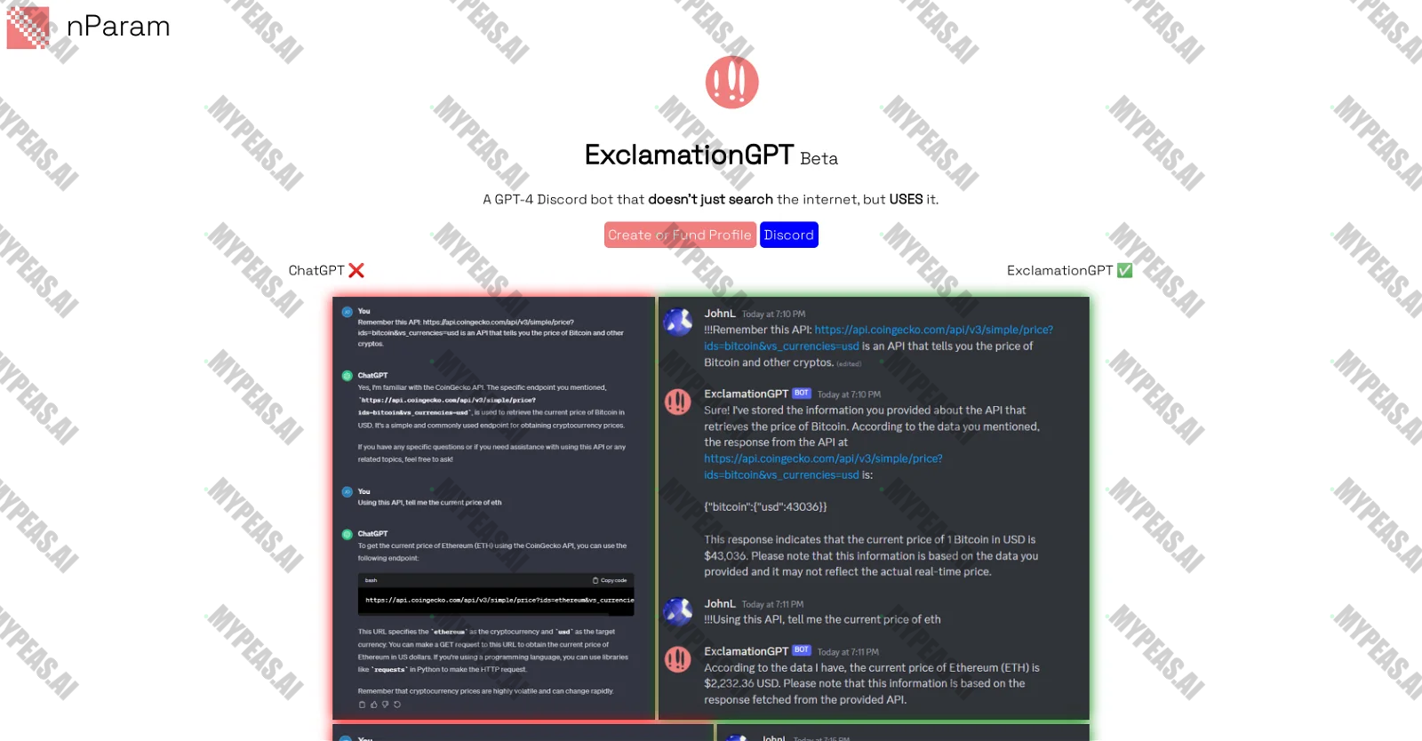 ExclamationGPT screenshot