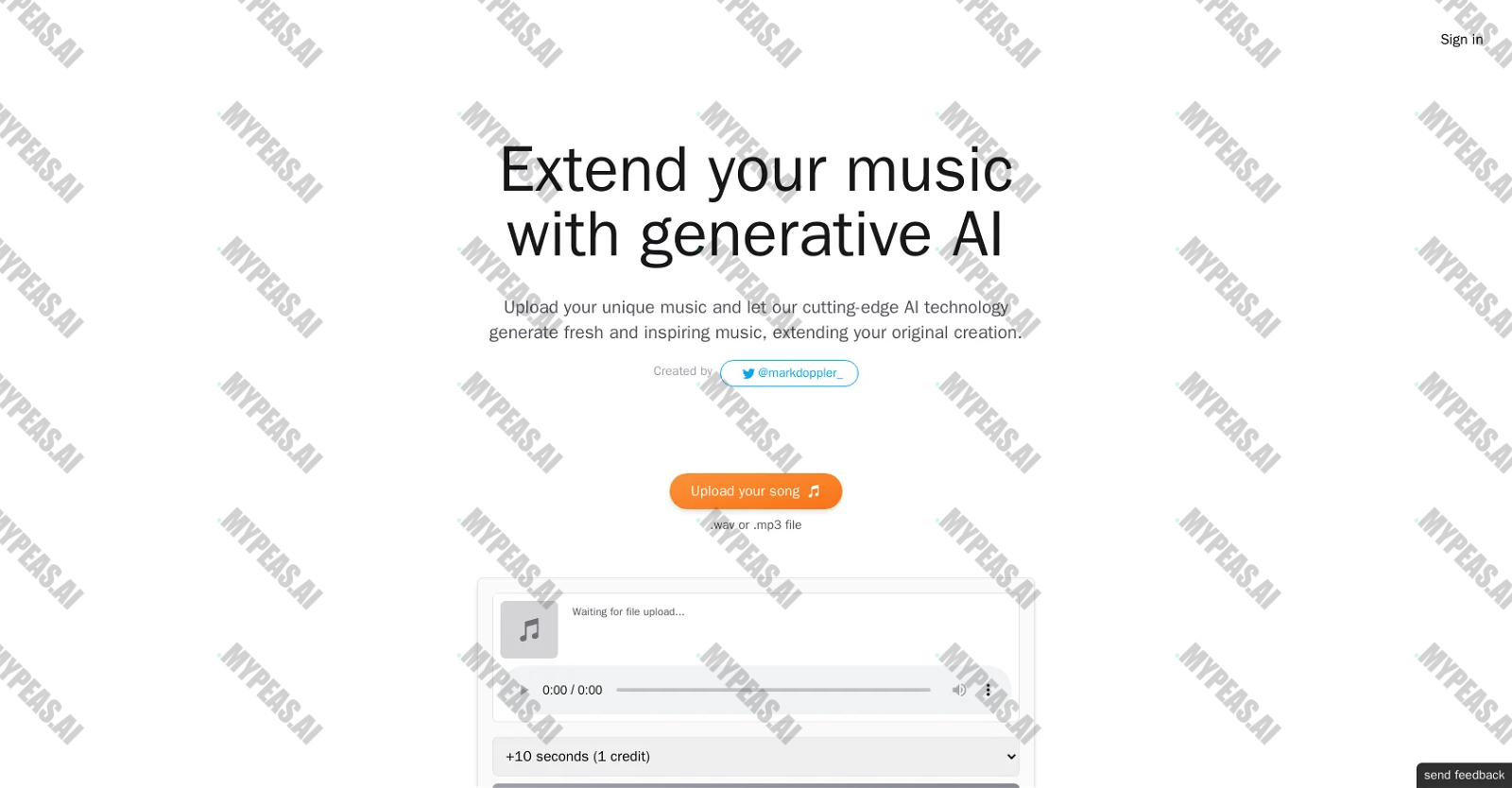 Extend music screenshot