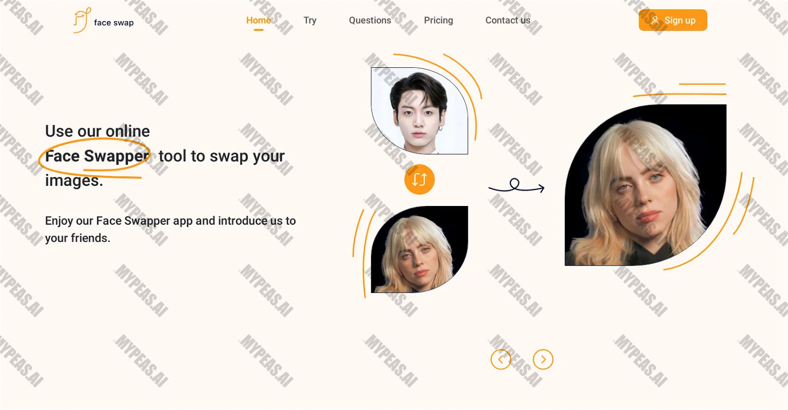 Faceswapperonline screenshot