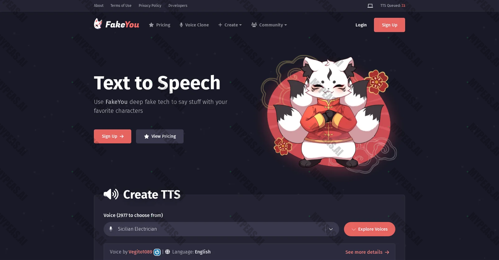 FakeYou screenshot