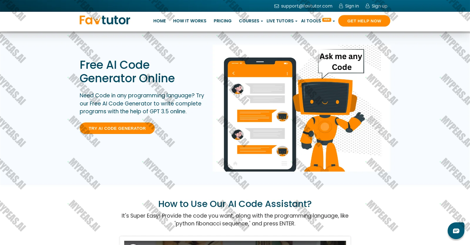 Favtutor screenshot