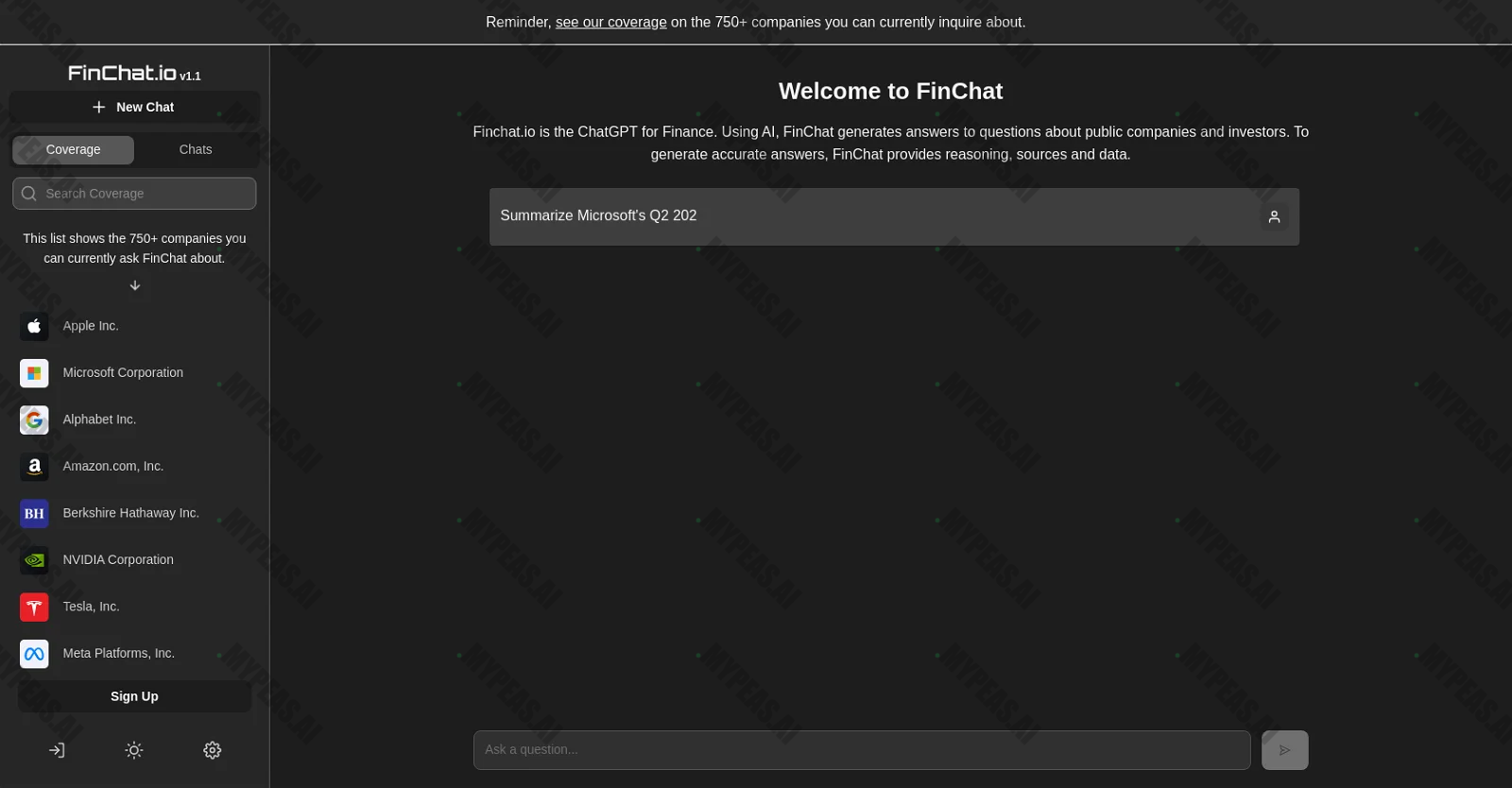 FinChat screenshot