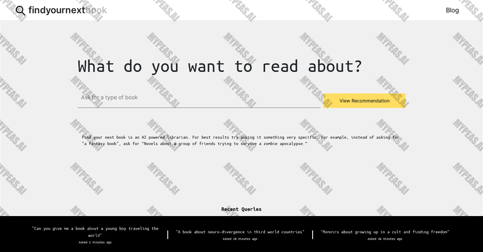 Findyournextbook screenshot