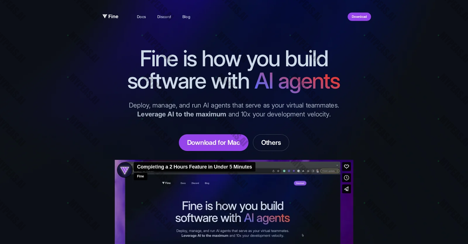 Fine.dev screenshot