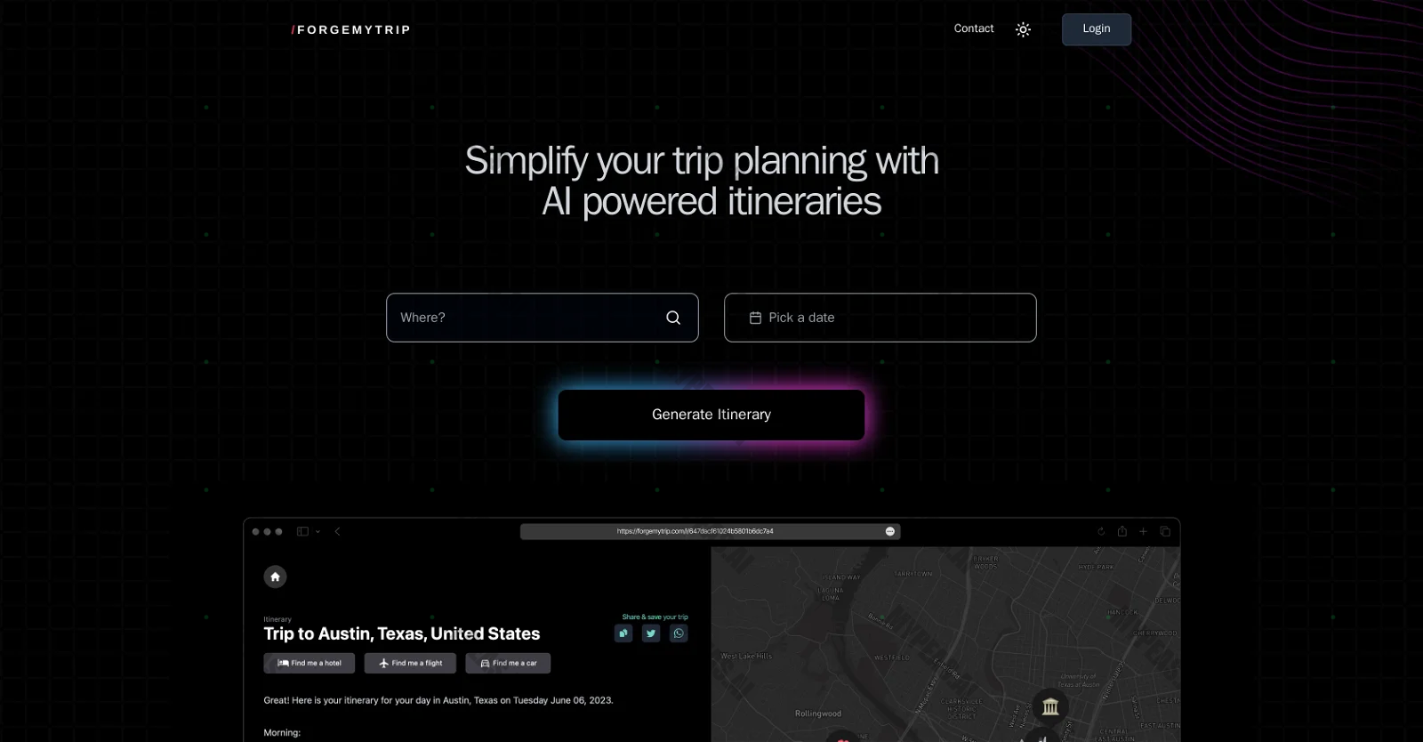 Forgemytrip screenshot