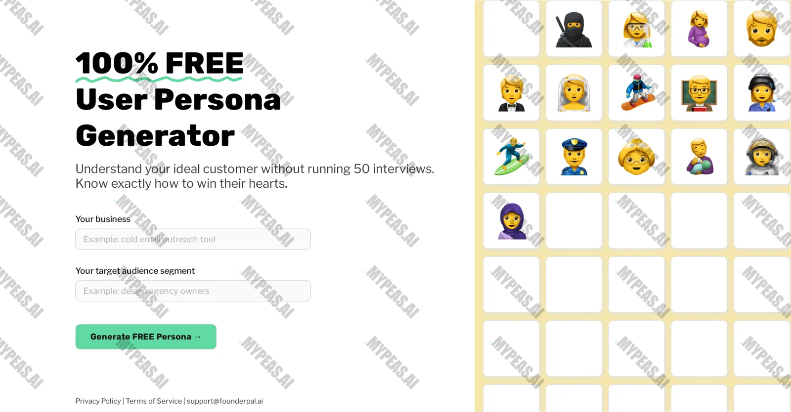FounderPal Persona Generator screenshot