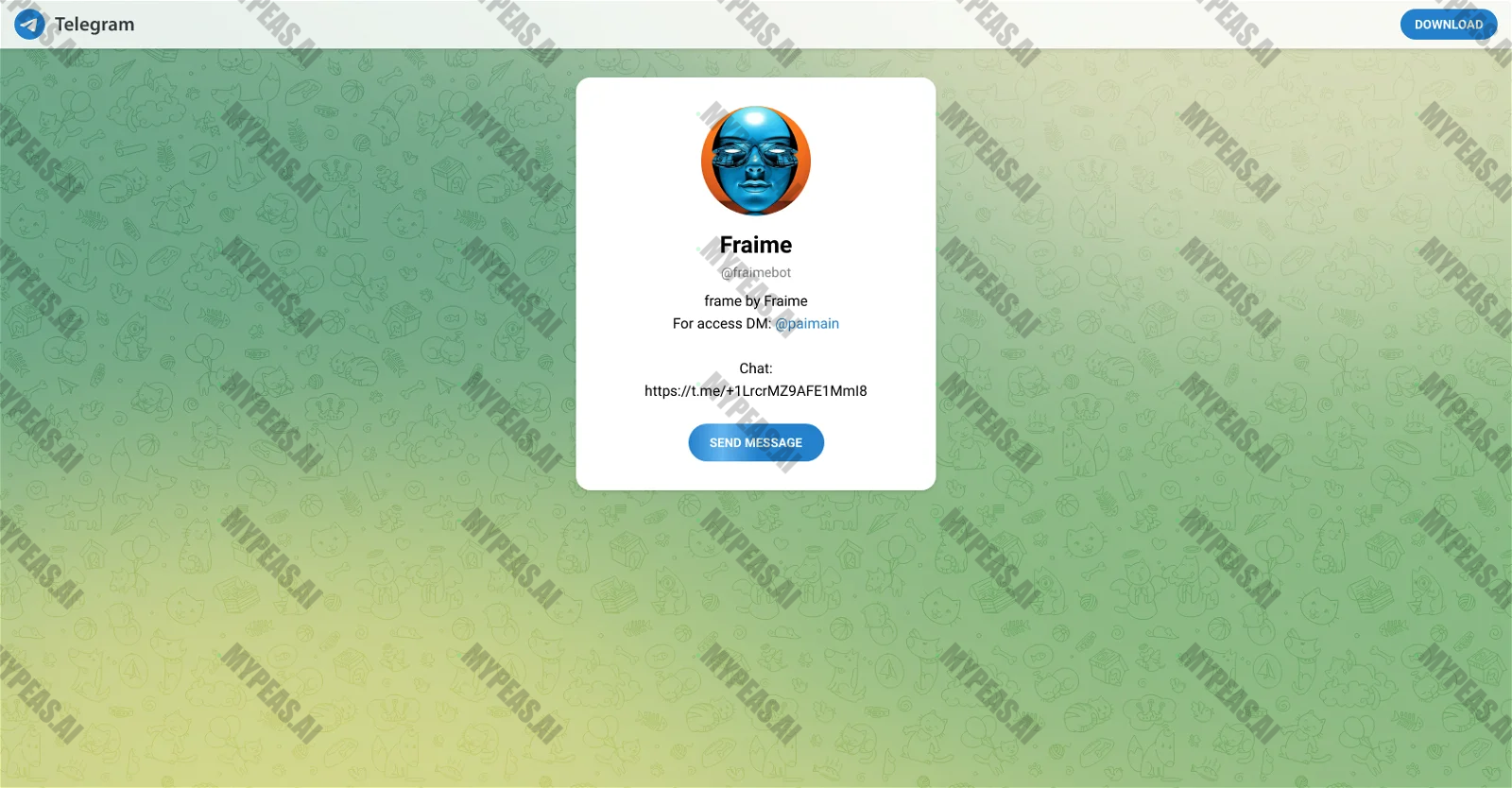 Fraime screenshot