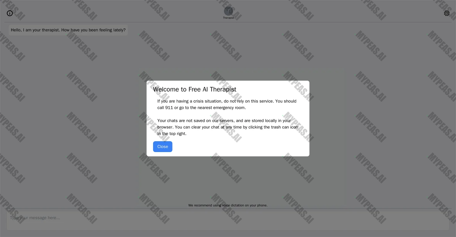 Free AI Therapist screenshot