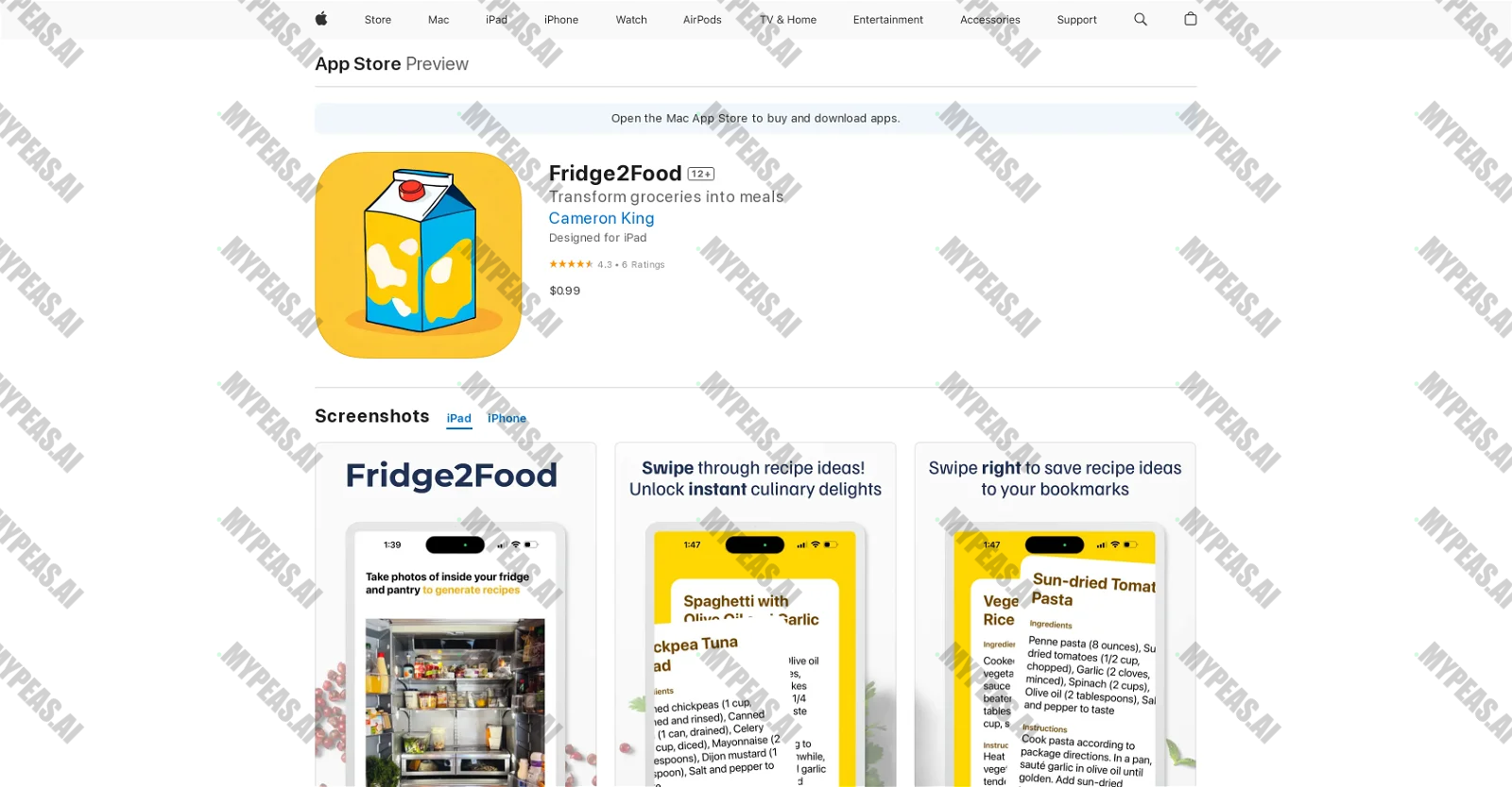 Fridge2Food screenshot