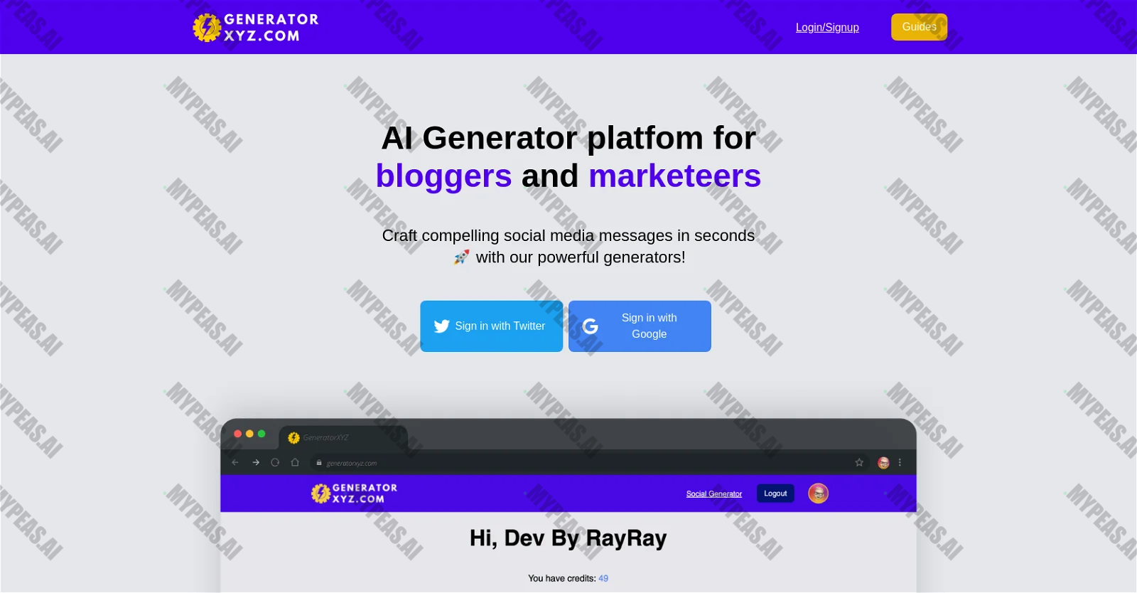 Generator XYZ screenshot