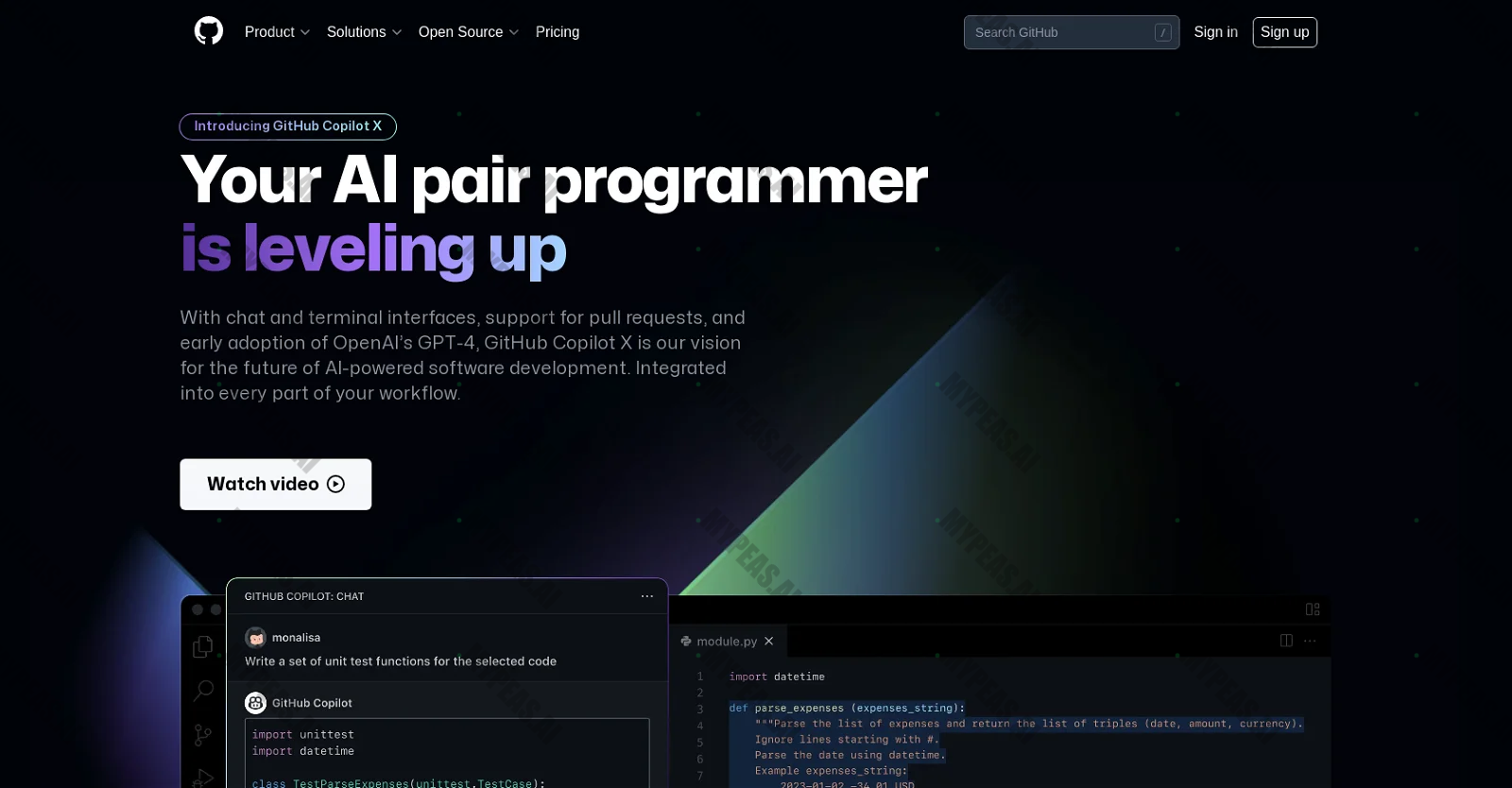 GitHub Copilot X screenshot