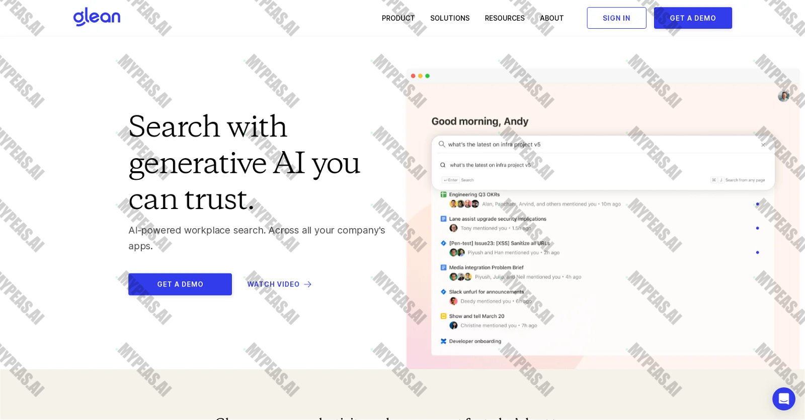 Glean screenshot