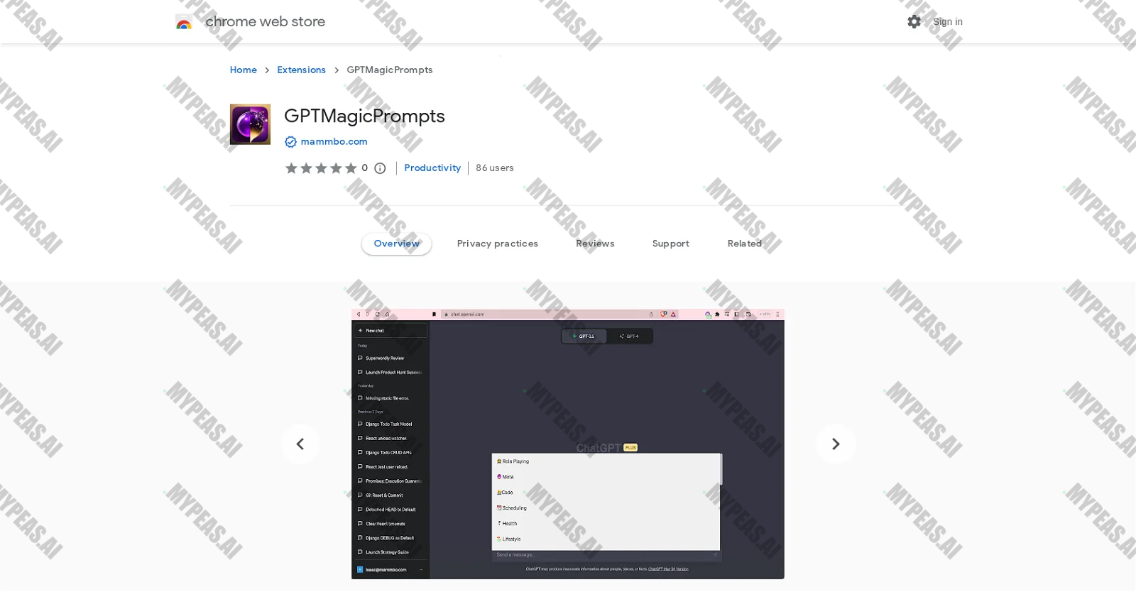 GPTMagicPrompts screenshot