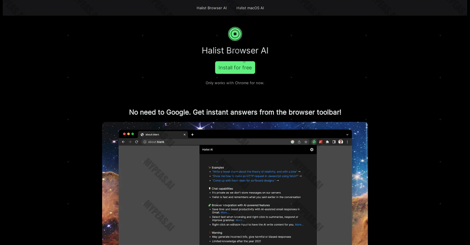 Halist Browser AI screenshot