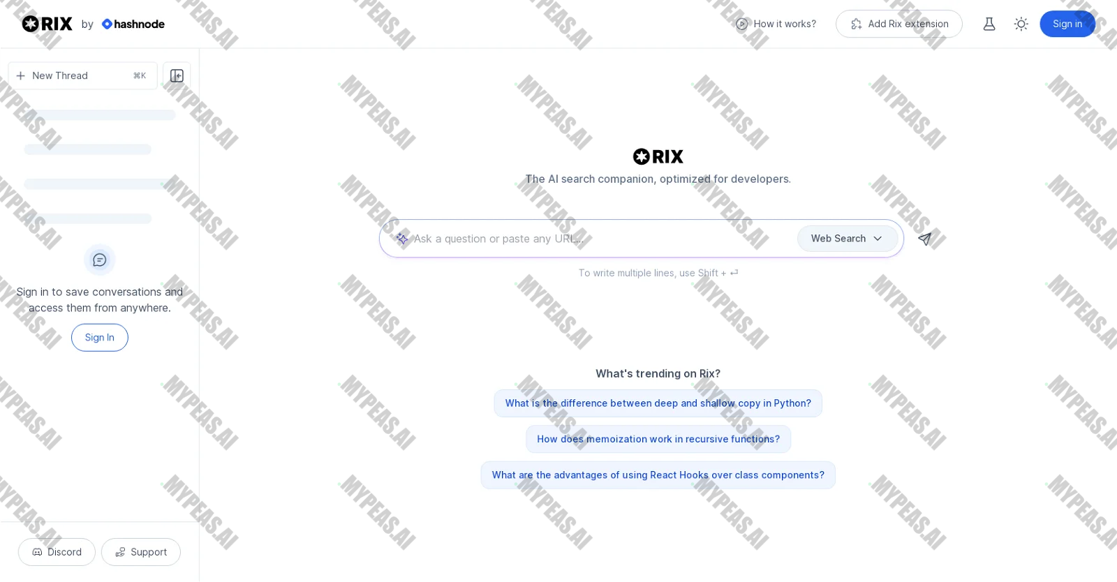 Hashnode Rix screenshot