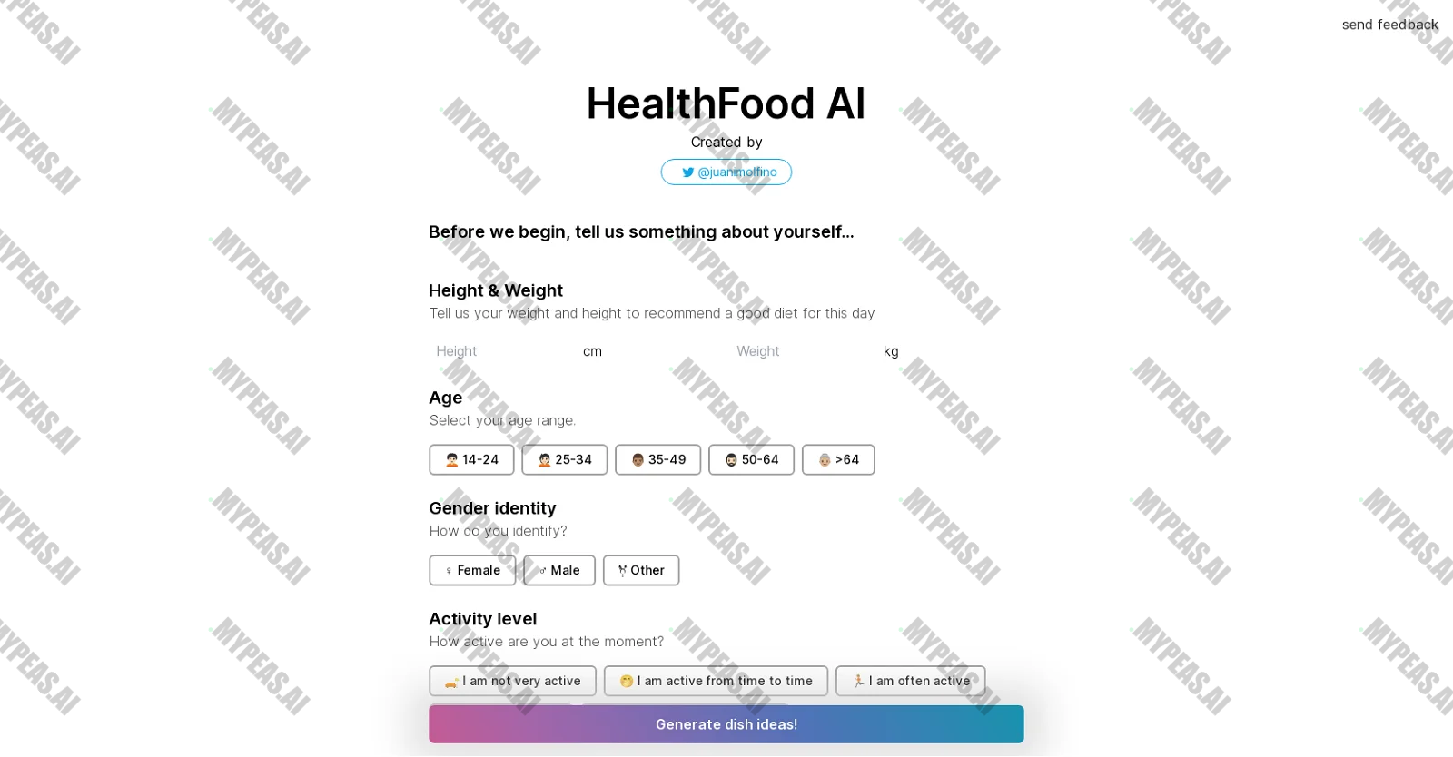 HealthFood AI screenshot