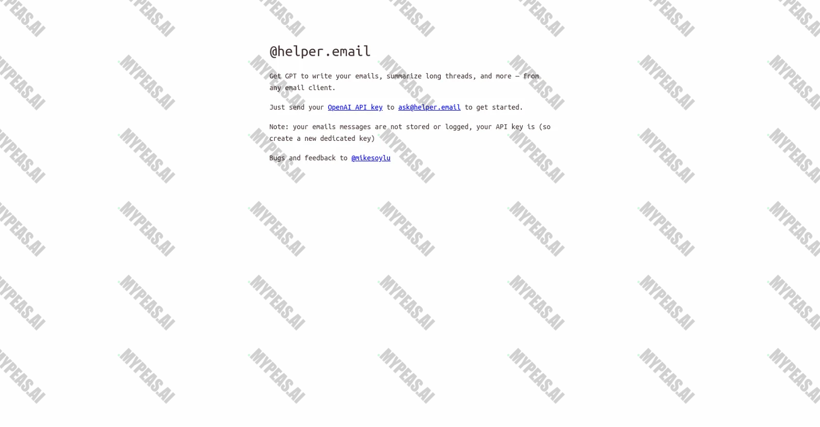helper.email screenshot