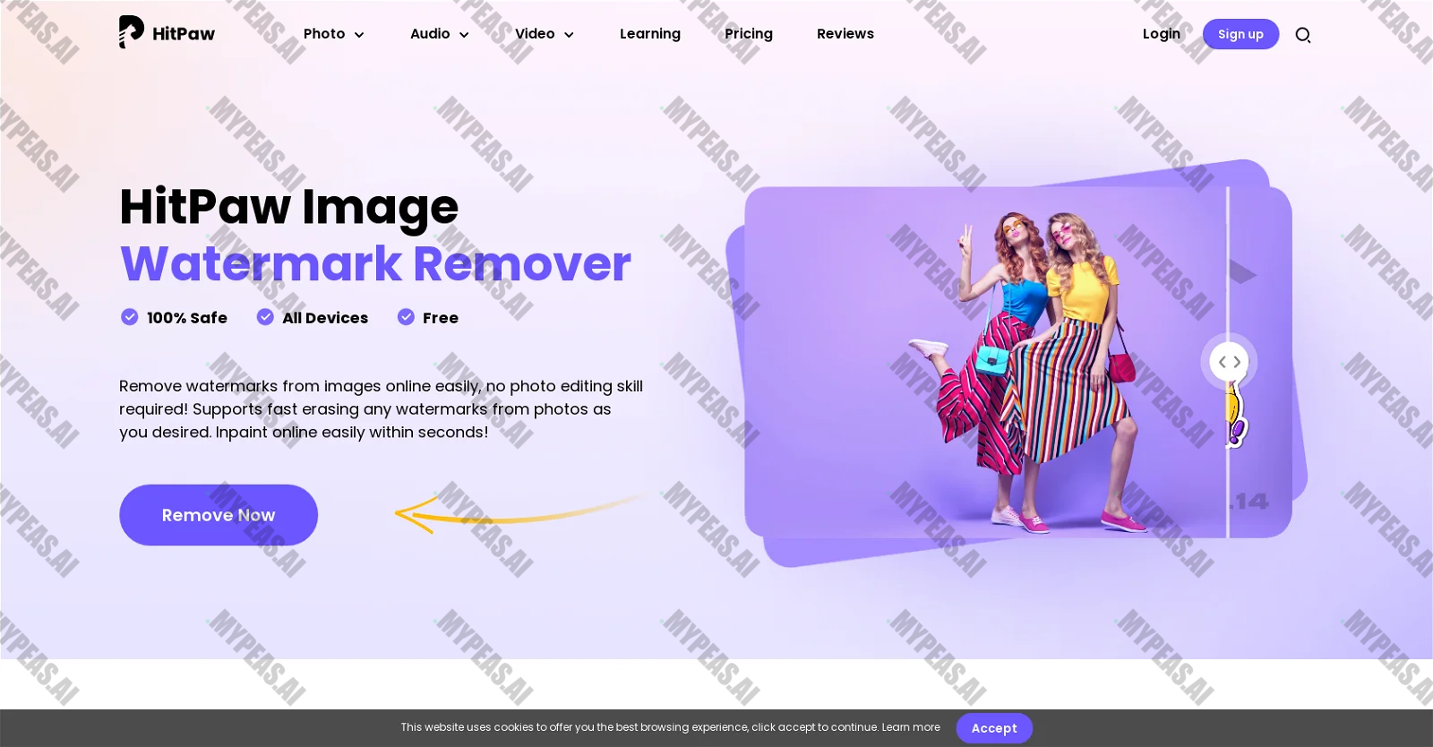 Hitpaw watermark remover screenshot
