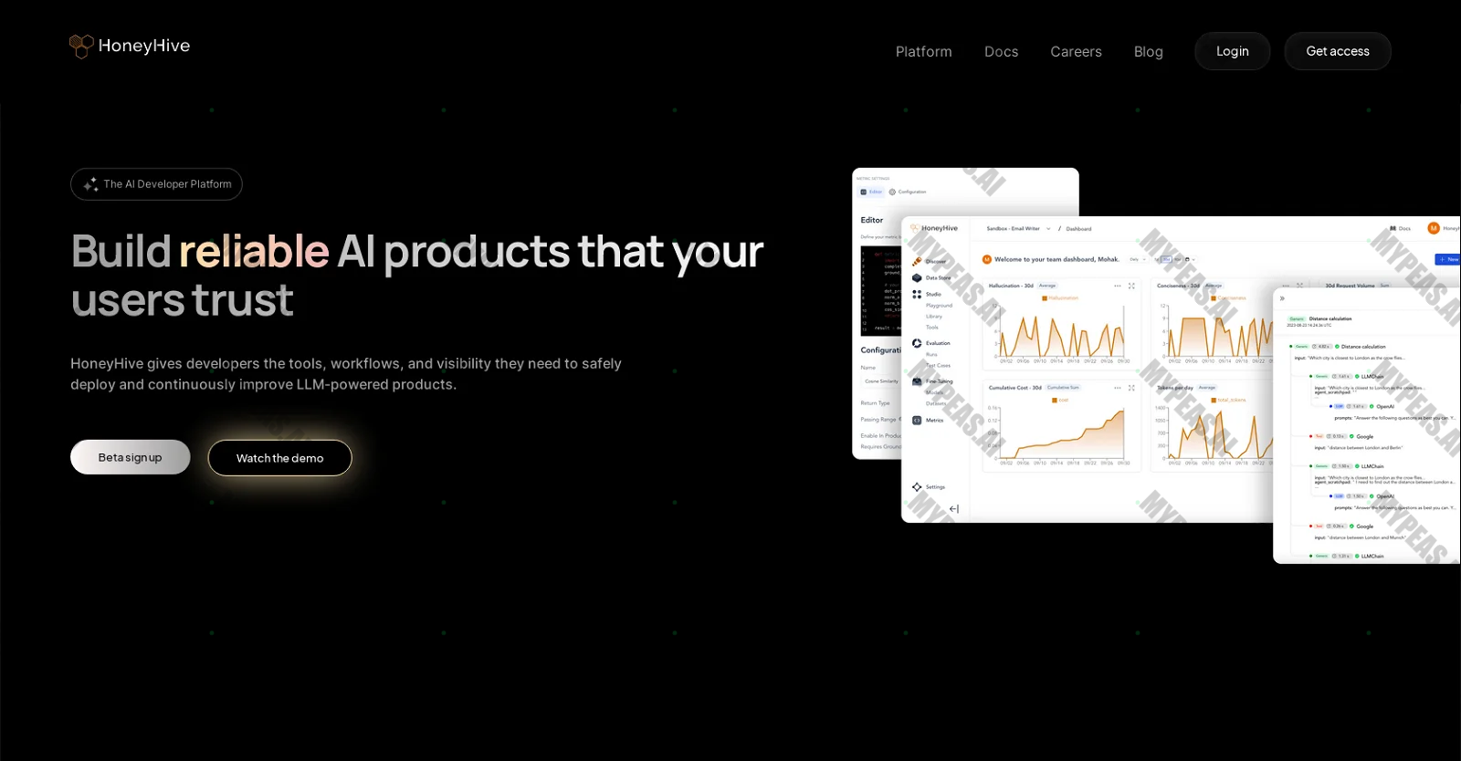 HoneyHive screenshot