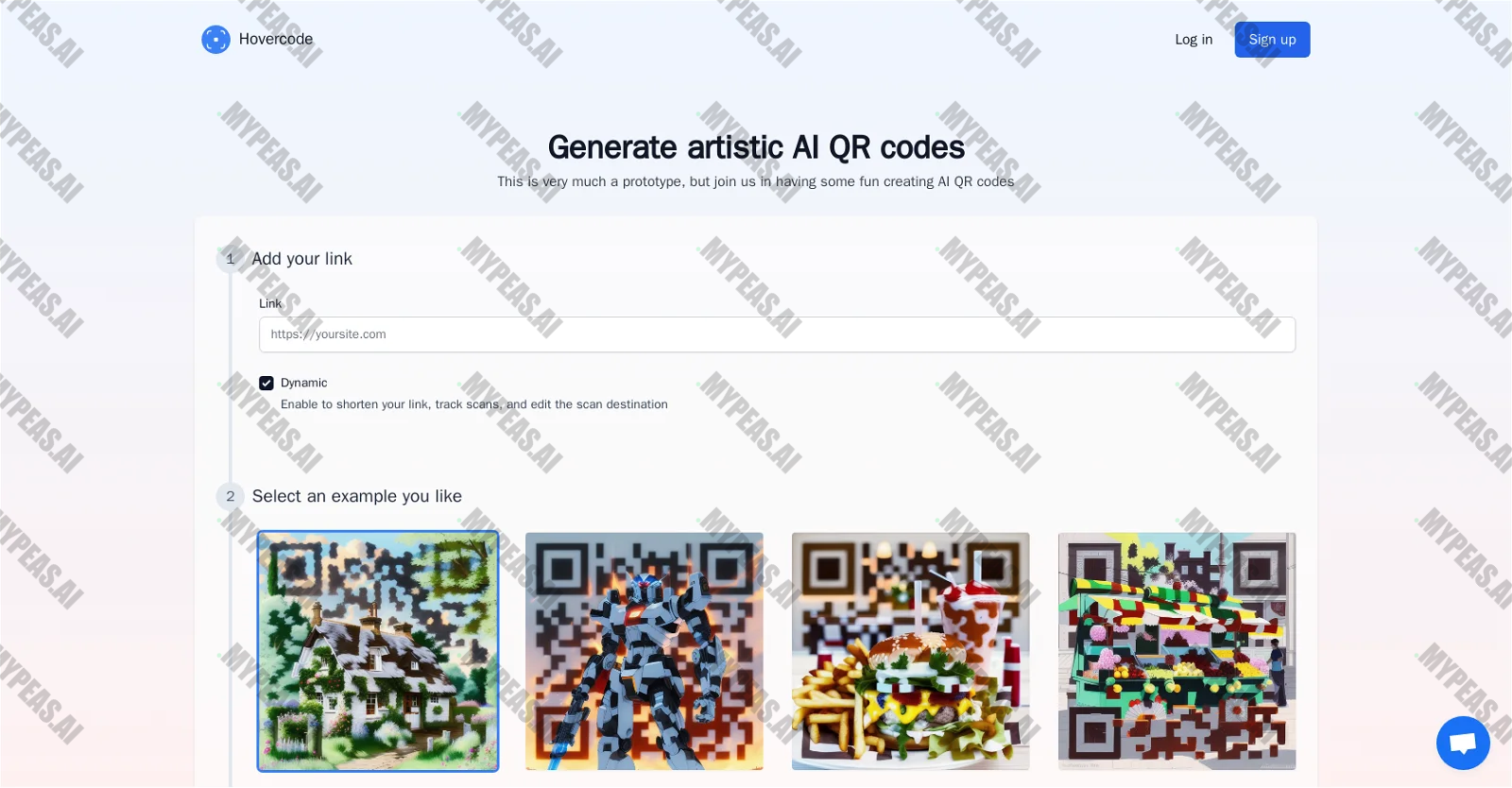 Hovercode screenshot