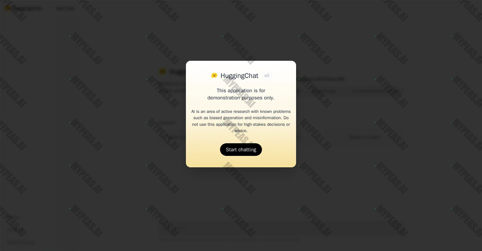 HuggingChat screenshot